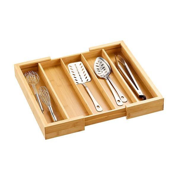 Expandable Bamboo Utensil Tray | The Container Store