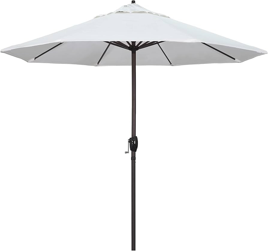 California Umbrella 9' Rd Sunbrella Aluminum Patio Umbrella, Crank Lift, Auto Tilt, Bronze Pole, ... | Amazon (US)