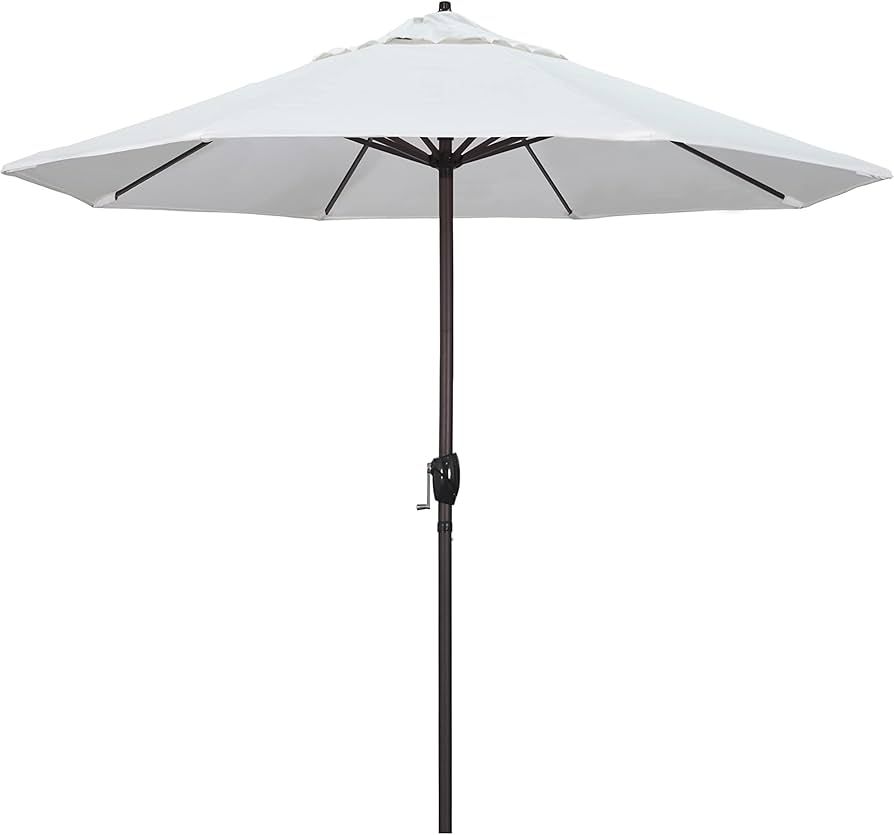 California Umbrella 9' Rd Sunbrella Aluminum Patio Umbrella, Crank Lift, Auto Tilt, Bronze Pole, ... | Amazon (US)