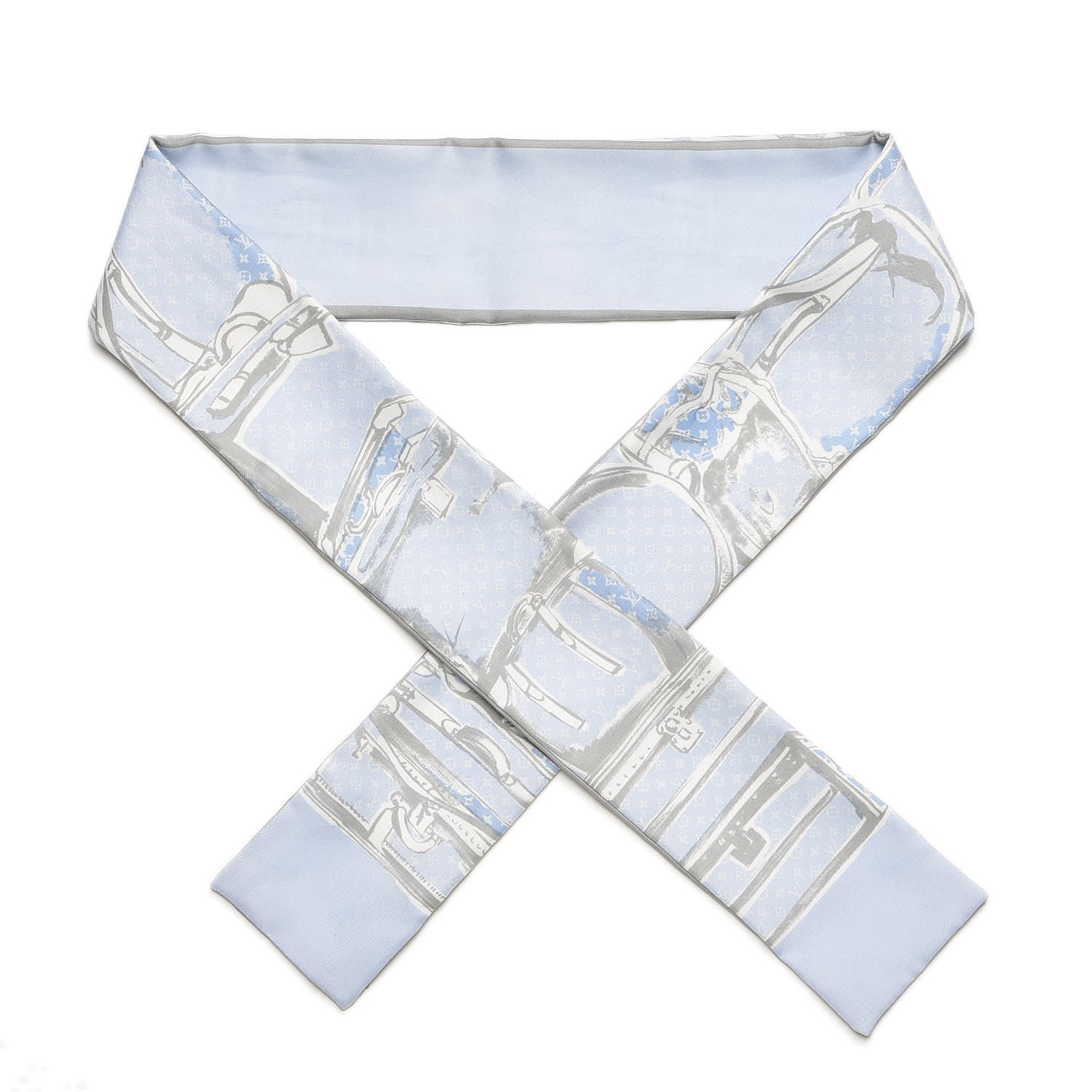 LOUIS VUITTON Silk Monogram Trunks Bandeau Bleu Ciel | Fashionphile