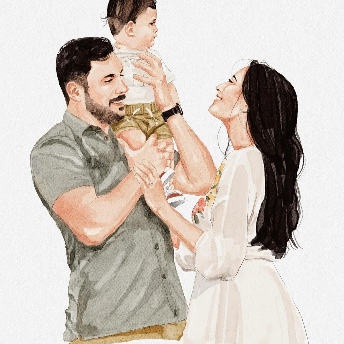 Custom Family Portrait From Photo, Hand-painted Painting, Family Print, Illustration, Drawing - E... | Etsy (Global)