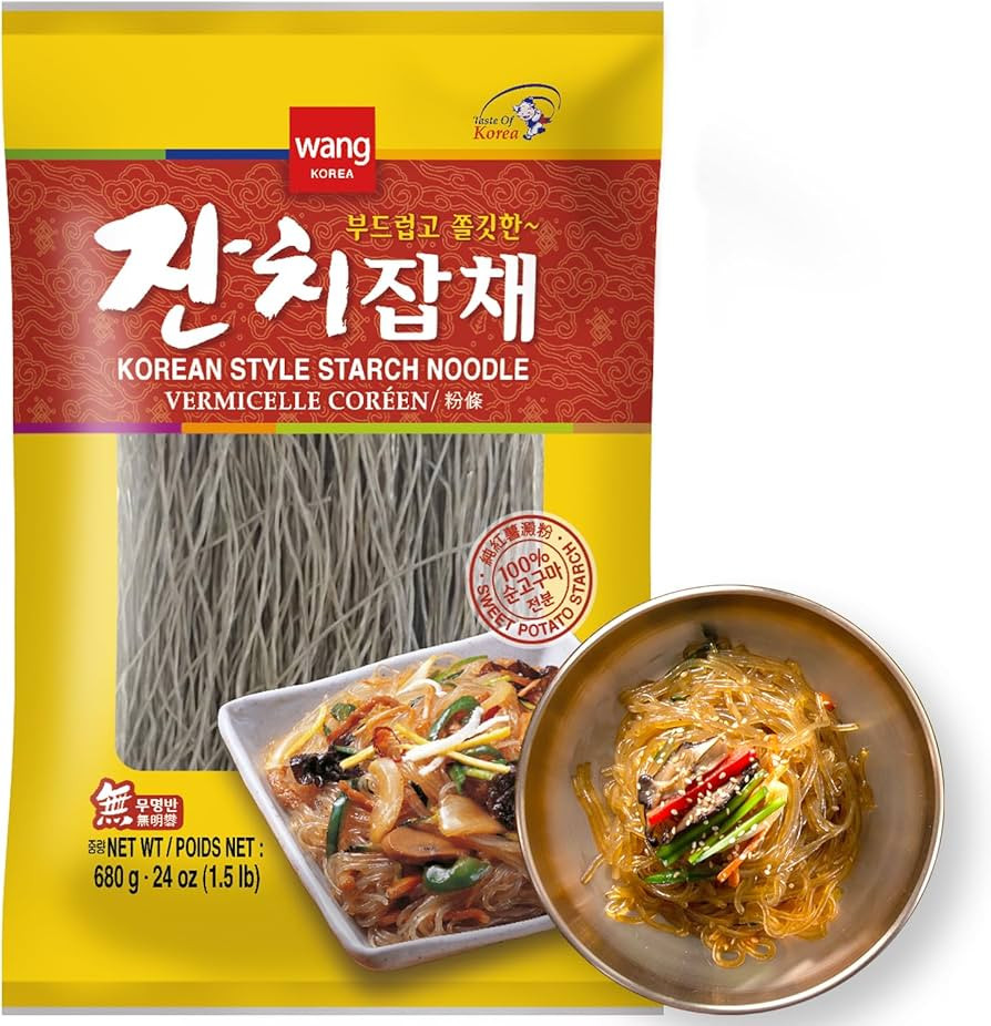 Wang Korean Glass Noodles for Japchae Vegetable Stir-fry, Sweet Potato Noodles, Dangmyeon, 1.5 Po... | Amazon (US)