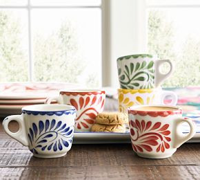 Puebla Porcelain Espresso Cups - Set of 4 | Pottery Barn CA