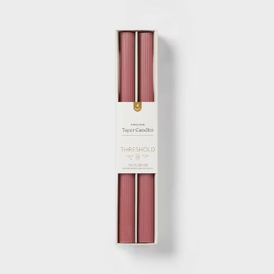 4pk Ribbed Taper Candle Set Pink - Threshold™ | Target