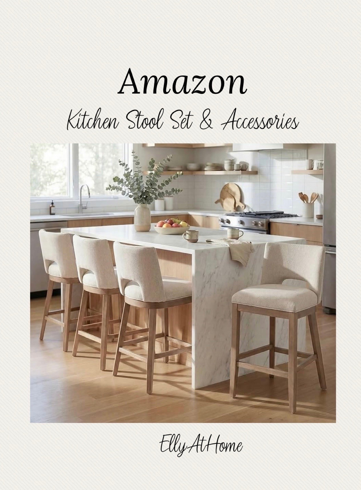 Beautiful kitchen counter stool set and kitchen accessories from Amazon! Shop more neutral stools, neutral kitchen. Amazon home finds.

#LTKHome #LTKSaleAlert