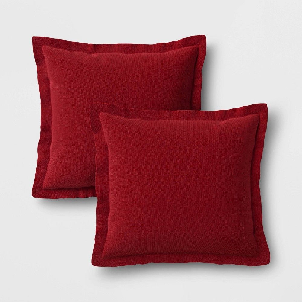 2pk Outdoor Throw Pillows DuraSeason Fabric Red - Threshold | Target