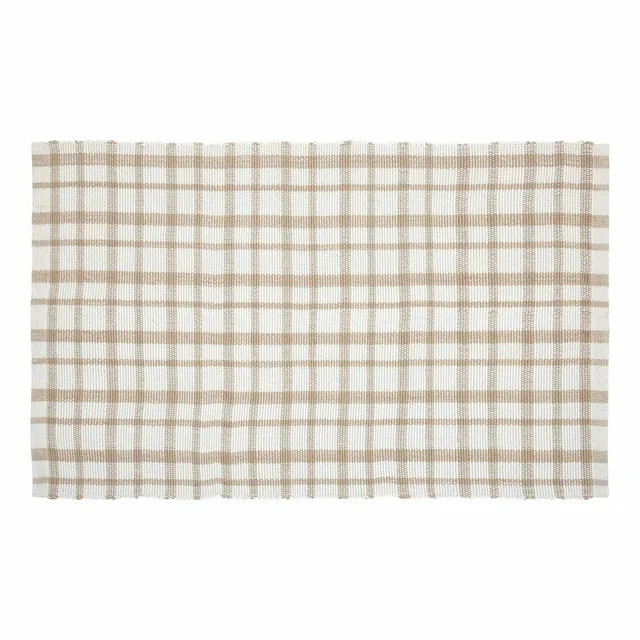 My Texas House Beige Plaid Indoor/Outdoor Layering Rug, 24" x 38" | Walmart (US)