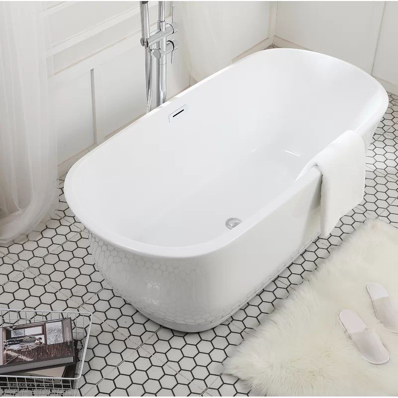 Coralie 67" x 31" Freestanding Soaking Acrylic Bathtub | Wayfair North America