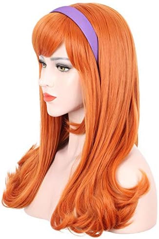 Karlery Adult Women Long Curly Orange Bangs Daphne Wig Halloween Cosplay Costume Party Wig (Free ... | Amazon (US)