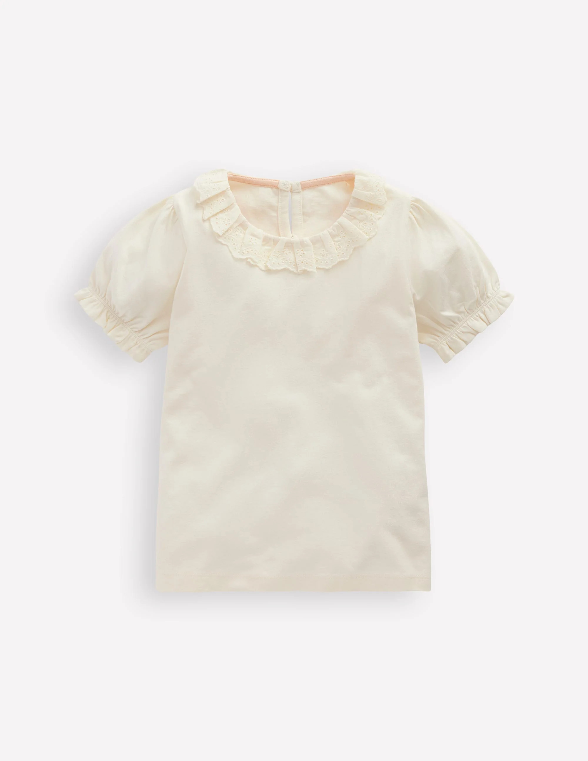 Short Sleeved Collared TopIvory Broderie Girls Boden | Boden (US)