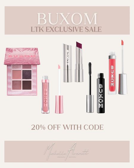 The LTK exclusive beauty sale is here! Enjoy 20% off sitewide on Buxom products this weekend only! 

Select a product on this post, copy the code from the orange button, then press shop now! 

#LTKBeauty #LTKStyleTip #LTKSaleAlert