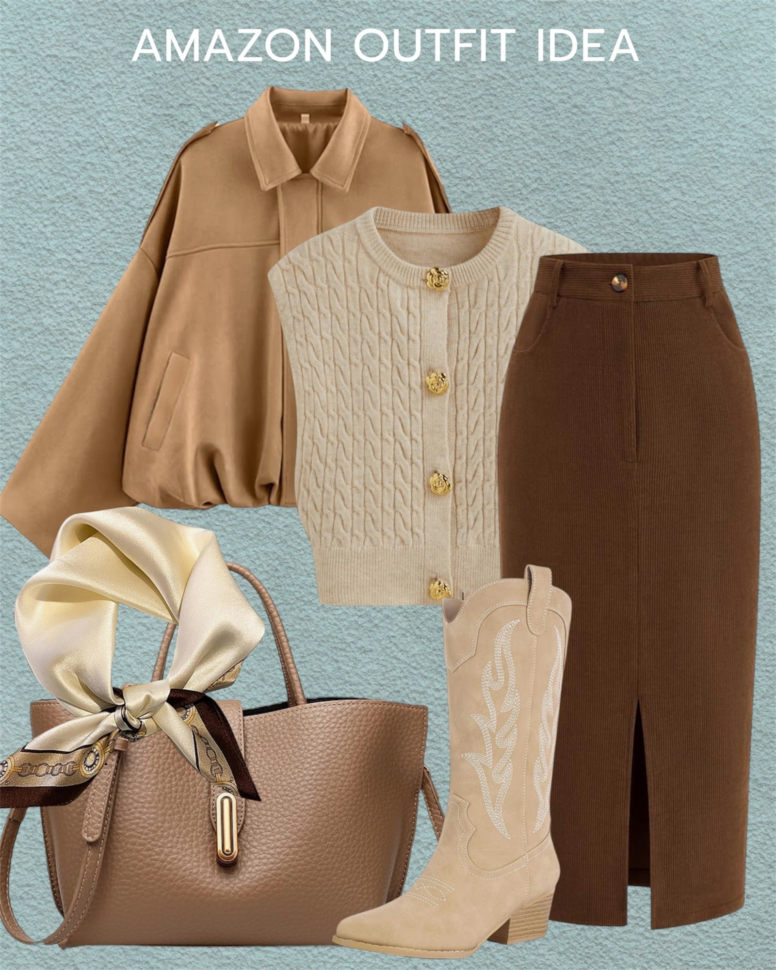 Neutral elegance made easy. This Amazon outfit is perfect for brunch, errands, or a cozy day out in the city. 



amazon outfit idea, amazon fall outfit, fall neutral outfit, amazon western boots, fall capsule wardrobe, chic fall outfit, amazon sweater outfit, amazon fashion 2025, winter outfit, amazon faux suede bomber jacket, boots, fall outfits 

#LTKItBag #LTKShoeCrush #LTKSeasonal #LTKStyleTip #LTKWorkwear