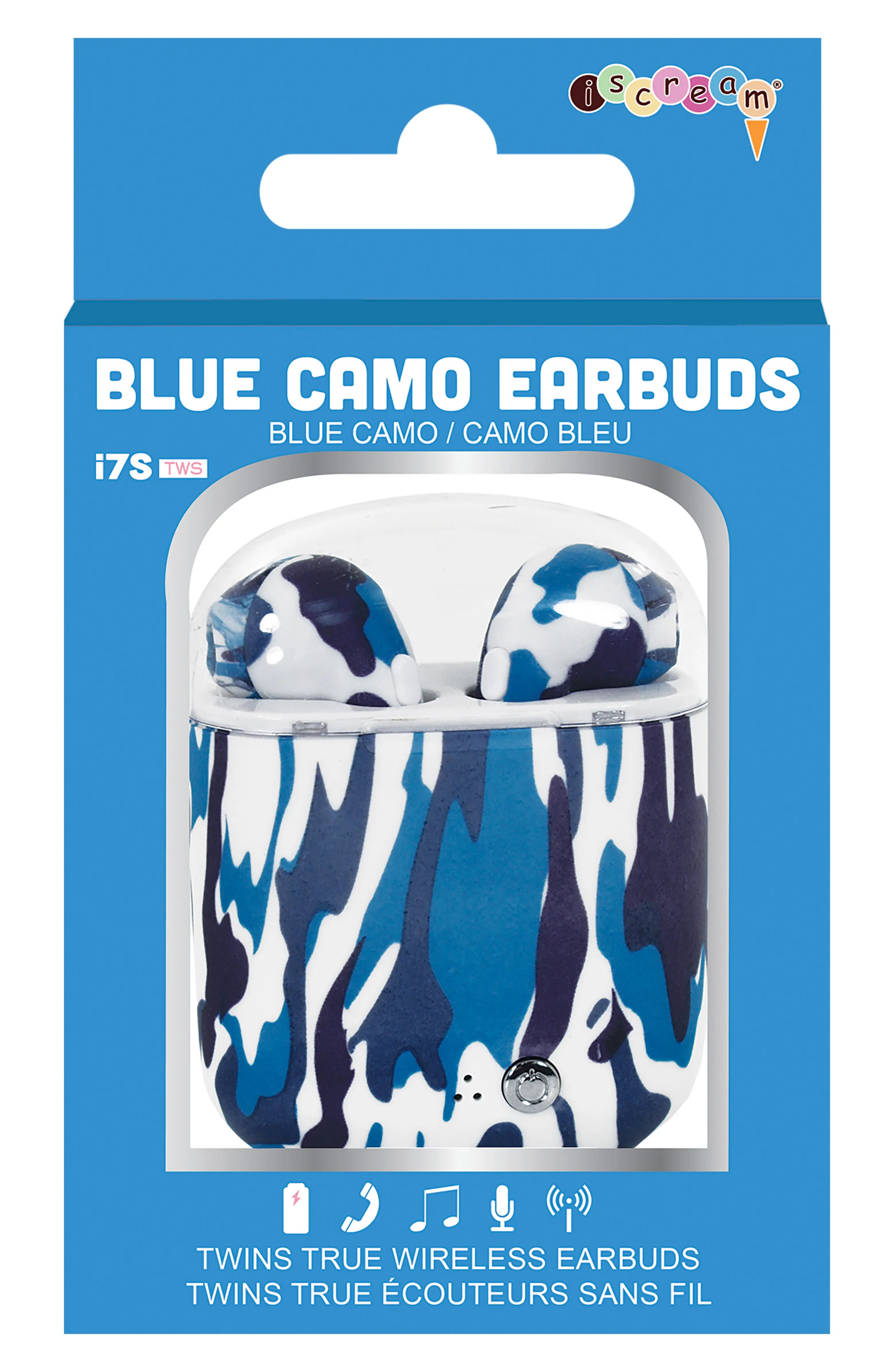 Blue Camo Wireless Ear Buds with Charging Case | Nordstrom