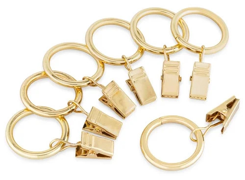 1 Inch Metal Curtain Clip Rings in Gold, Set of 20 | Walmart (US)