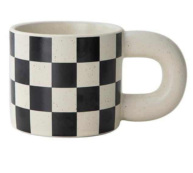 Refeels Chubby Tea Coffee Mug 300ml 10oz Round Handle Unique (Checkered) | Amazon (CA)