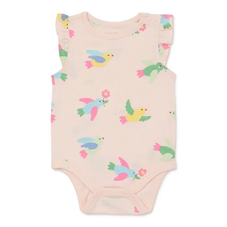 Garanimals Baby Girl Mini Flutter Print Bodysuit, Sizes 0-24 Months | Walmart (US)
