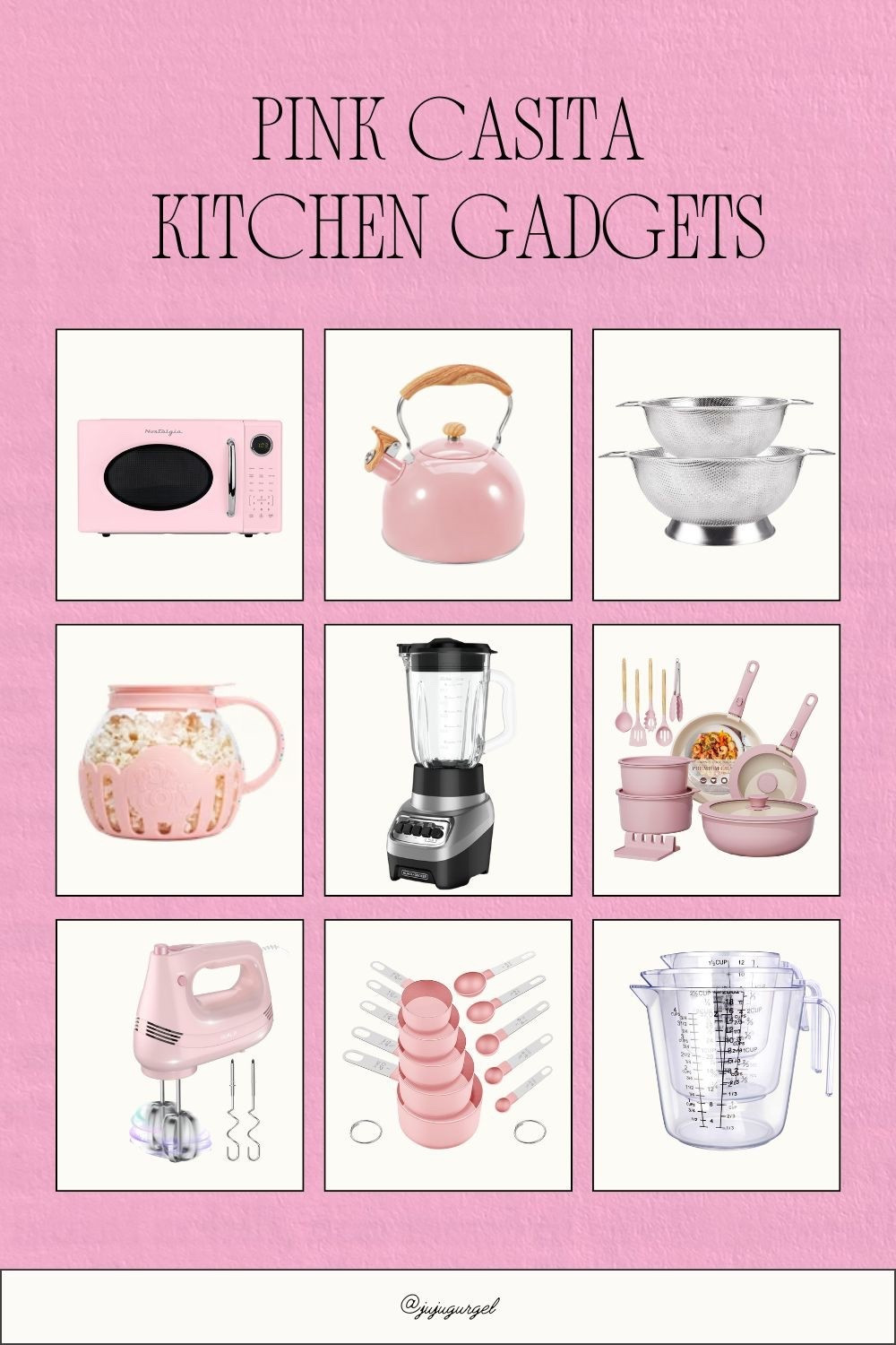 Cute pink kitchen gadgets for the pink casita tiny house.