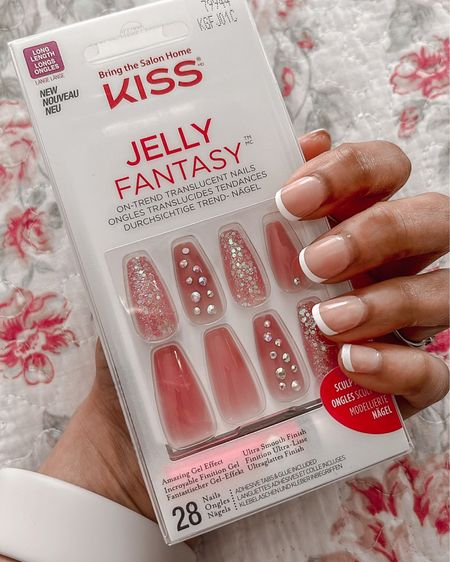 Kiss jelly fantasy press on nails and broadway French manicure press on nails glue on nails #competition

#LTKbeauty #LTKstyletip #LTKFind