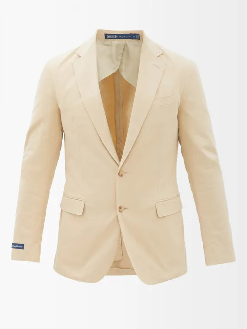 Polo Ralph Lauren - Single-breasted Cotton-blend Blazer - Mens - Beige | Matches (US)