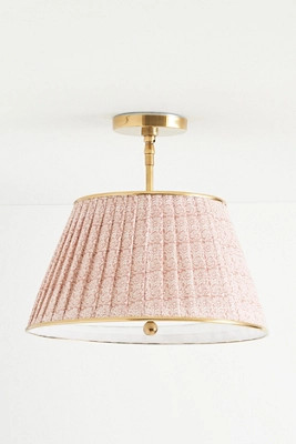 Lee Brass 16" Ruched Printed Semi-Flush Mount Light | Anthropologie (US)