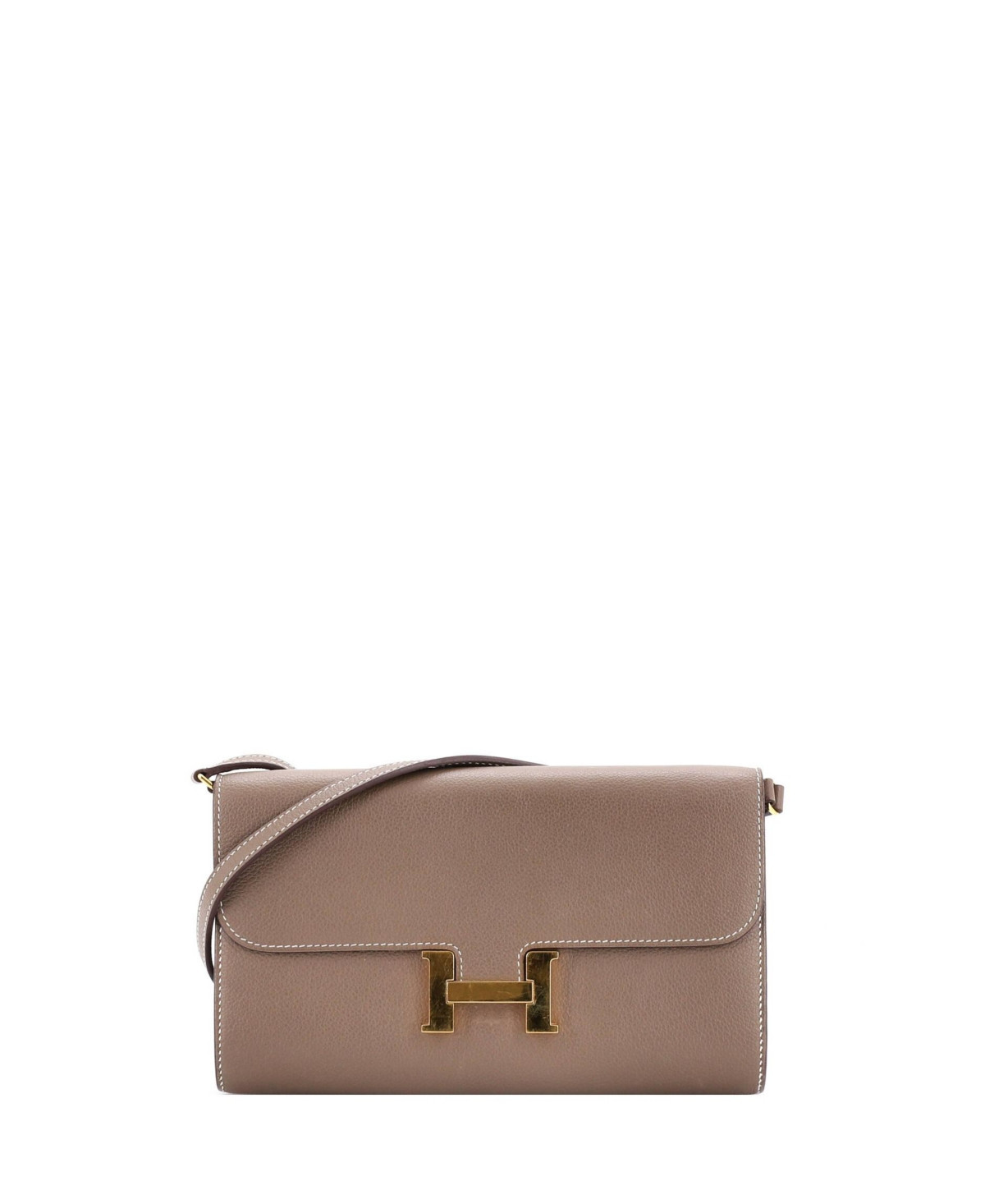 Pre-Owned HERMES Constance To Go Wallet Evercolor - Light beige | Macy's