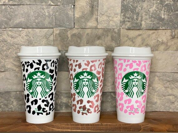 Cheetah wrap Starbucks cup, Reusable 16oz Grande hot cup, Personalized Cheetah, Leopard Wrap | Etsy (US)