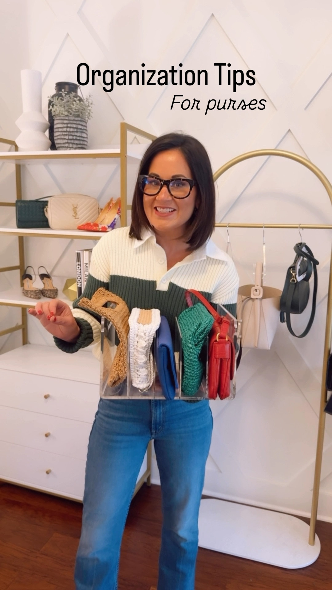 Get your closet organized in 2025! Top tips as a professional stylist for organizing your purses in your closet 

#LTKOver40 #LTKWatchNow #LTKHome