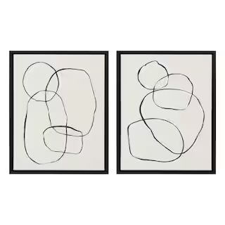 Kate and Laurel Sylvie "Modern Circles" by Teju Reval of Snazzyhues Framed Canvas Wall Art Set 24... | The Home Depot
