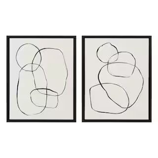 Kate and Laurel Sylvie "Modern Circles" by Teju Reval of Snazzyhues Framed Canvas Wall Art Set 24... | The Home Depot