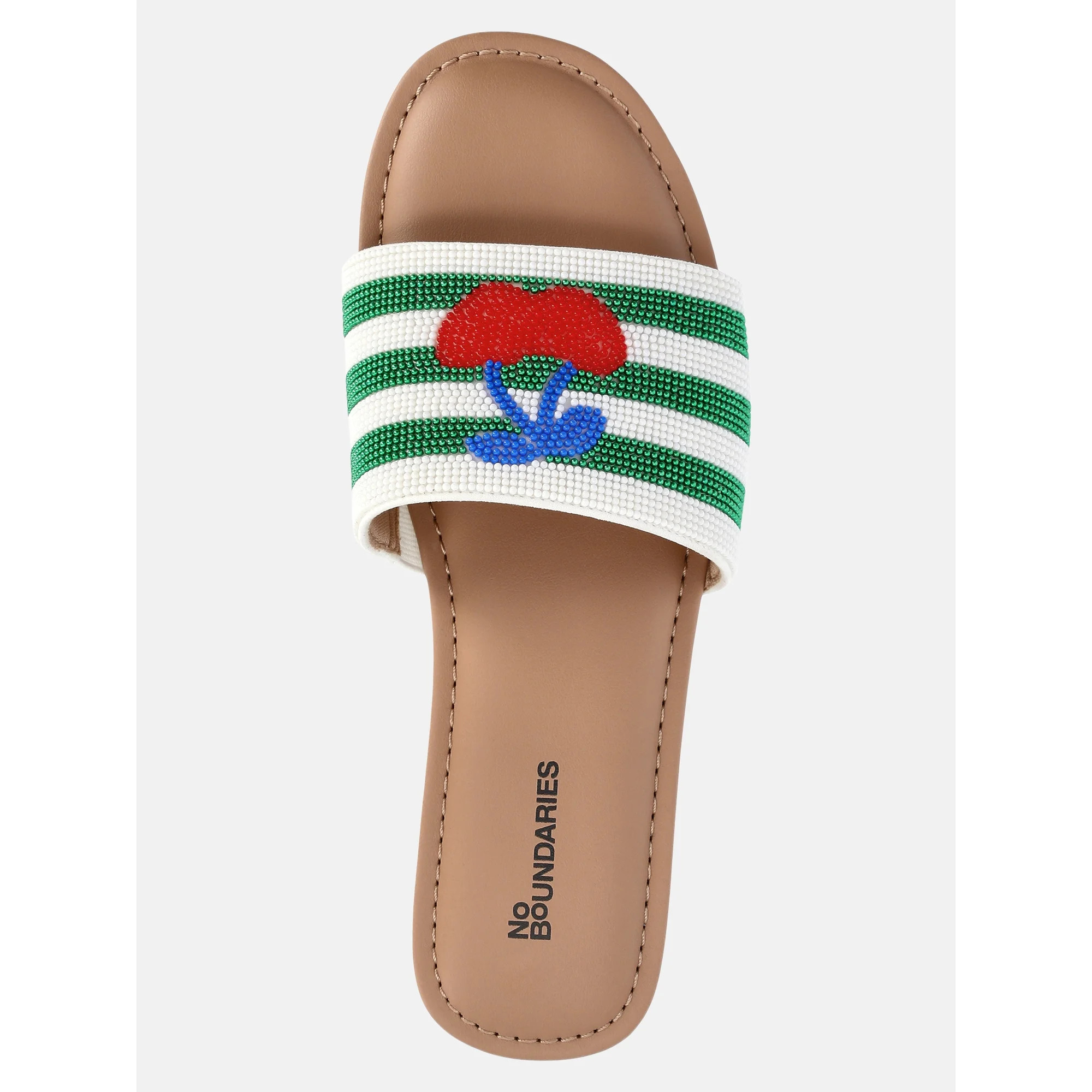 No Boundaries Women's Beaded Slide Sandals | Walmart (US)