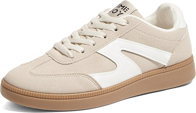 Women's Retro Sneakers Vintage Leather & Suede Patchwork Casual Shoes with Recyclable Material In... | Amazon (US)