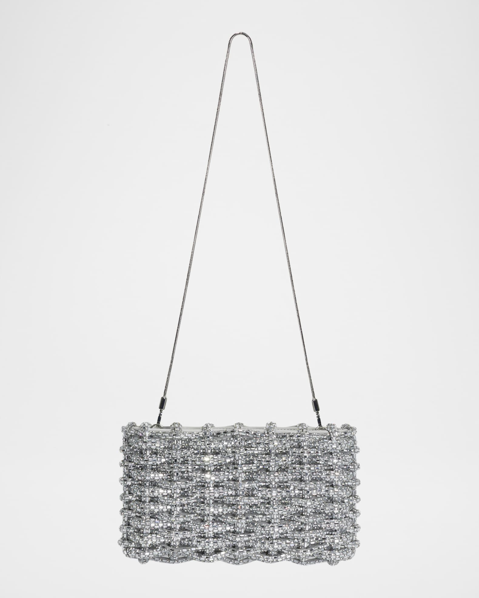 Morgan Woven Rhinestone Clutch Bag | Neiman Marcus