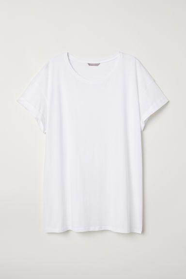 H & M - H & M+ Jersey Top - White | H&M (US + CA)