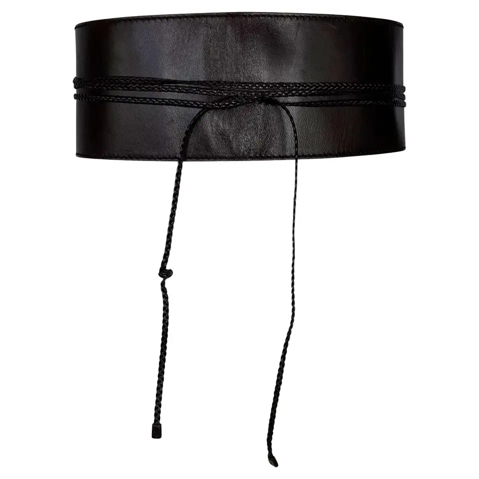 F/W 2002 Gucci by Tom Ford Runway Ad Obi Braided Leather Wide Wrap Waist Belt | 1stDibs
