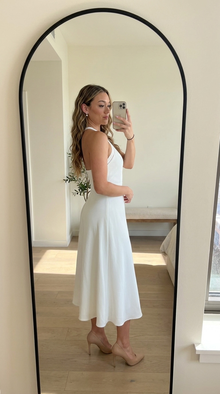 Bridal Elegant White Open Back Midi Dress 


An elegant white midi dress featuring a stunning open back that's perfect for rehearsal dinners, engagement photos, bridal showers, honeymoon dinners, courthouse weddings, bridal brunches, and chic bridal events. 

 #LTKWedding