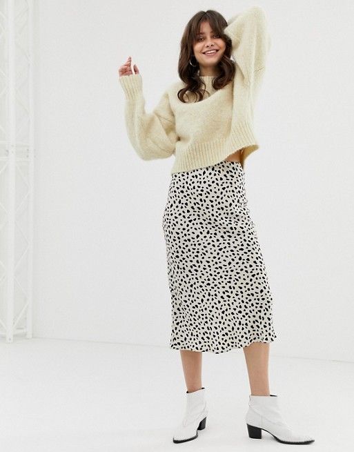 Moon River leopard print bias cut midi skirt | ASOS US