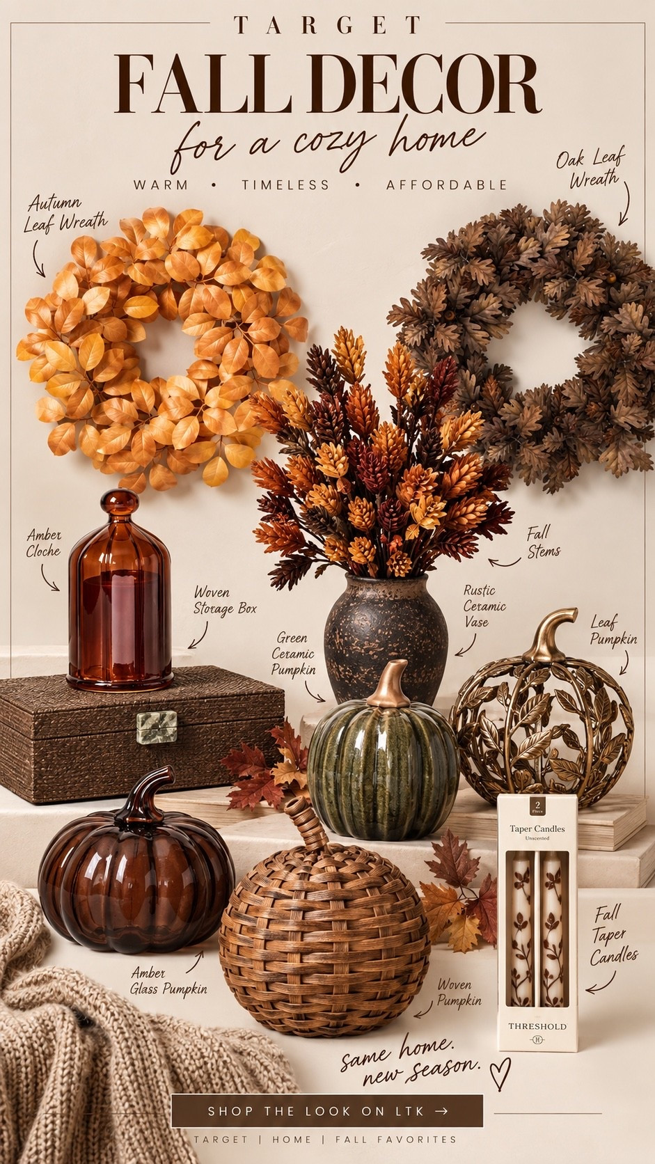 Fall inspiration and home decor favorites from Target - fall wreath , fall
Stems, pumpkins, glass pumpkins , home
Decor accents

#LTKSeasonal #LTKHome