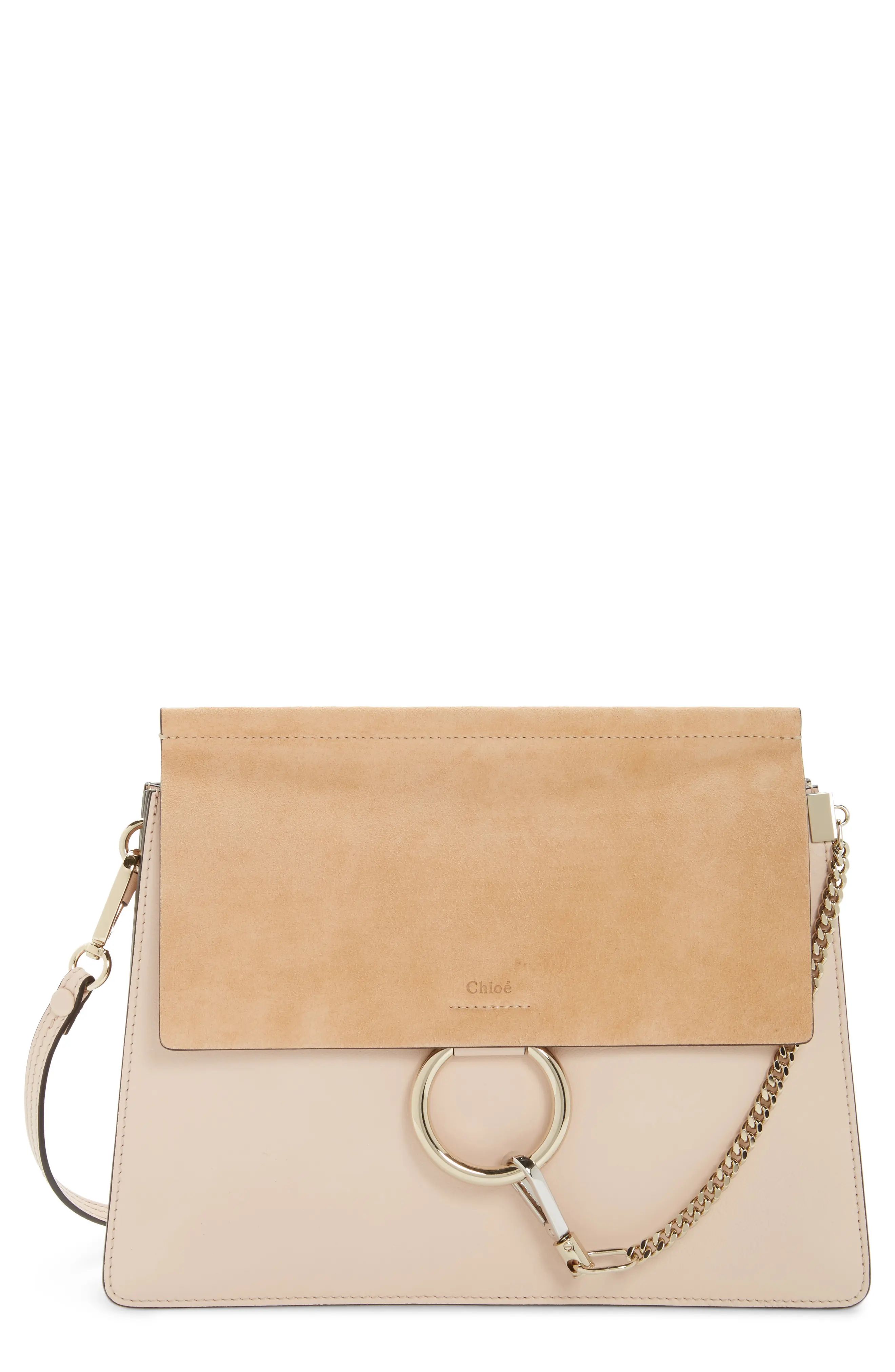 Faye Suede & Leather Shoulder Bag | Nordstrom