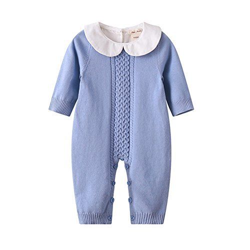 Baby & Little Boy Girl Sweet Long Sleeve Peter Pan Collar Knit Sweater Romper Outfit Clothes Twin... | Amazon (US)
