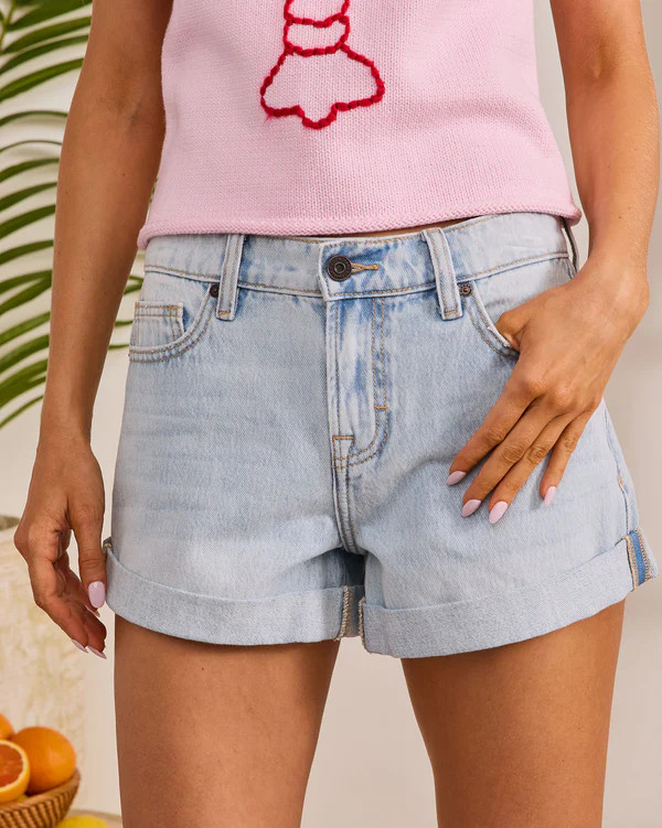 Joslina Cuffed Hem Denim Shorts | VICI