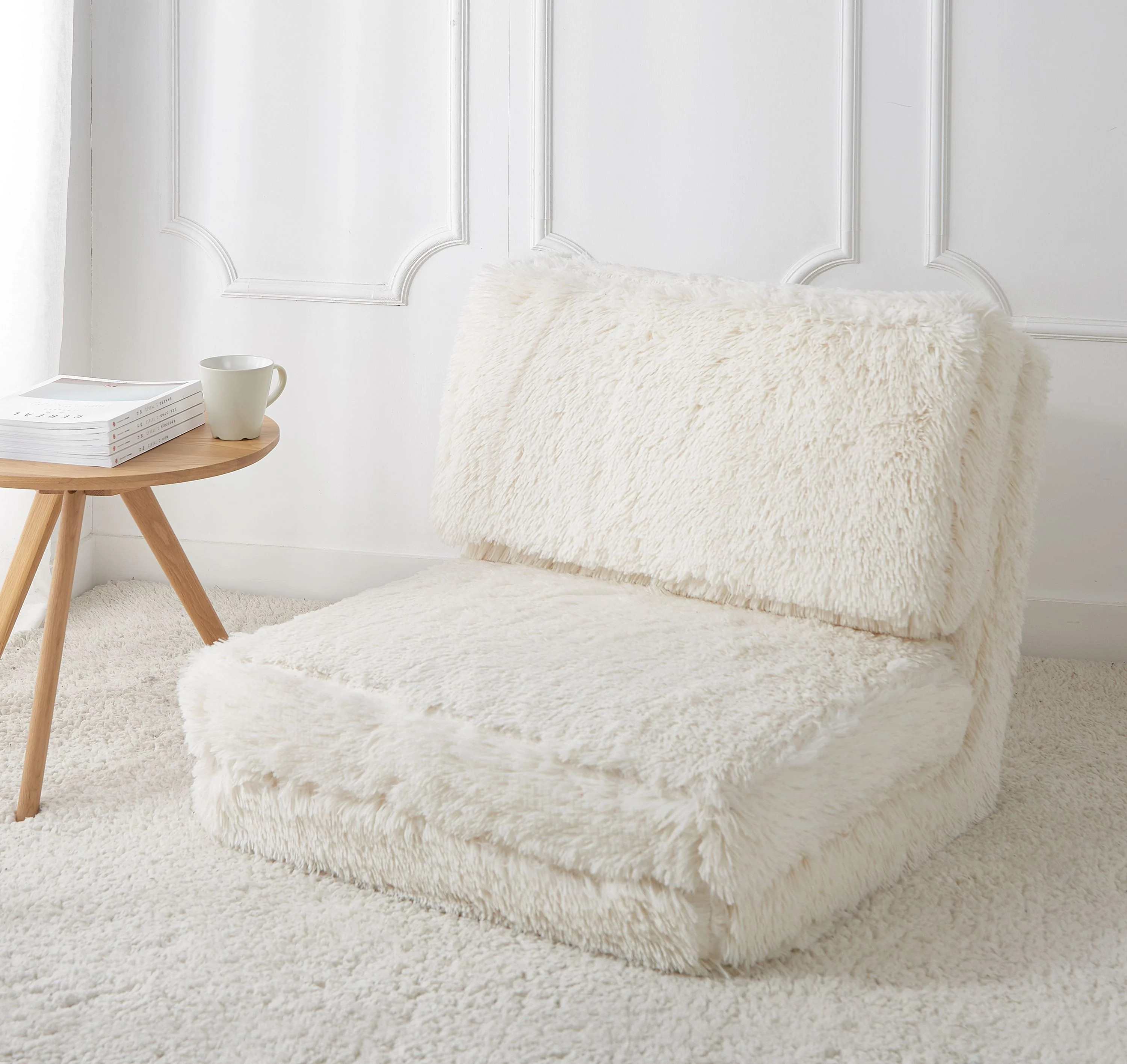 Your Zone Long Hair Faux Fur Flip Chair, Multiple Colors | Walmart (US)