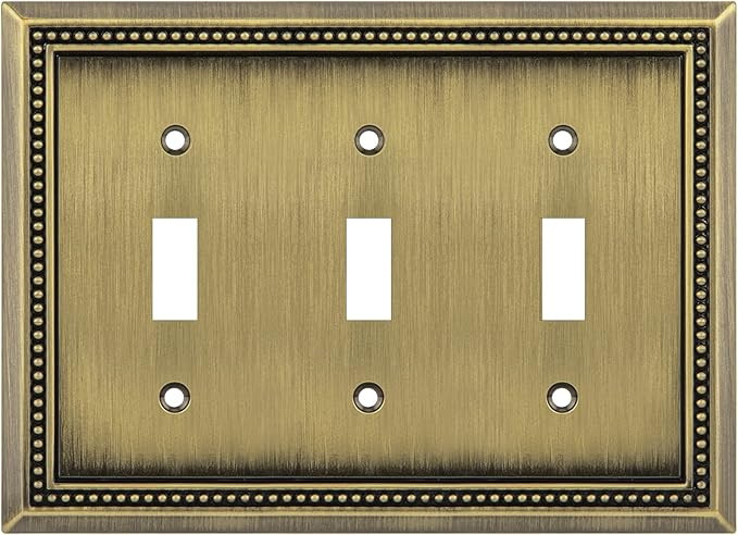 Henne Bery Sunken Pearls Heavy Duty Decorative Wall Plate Switch Plate Outlet Cover (Triple Toggl... | Amazon (US)