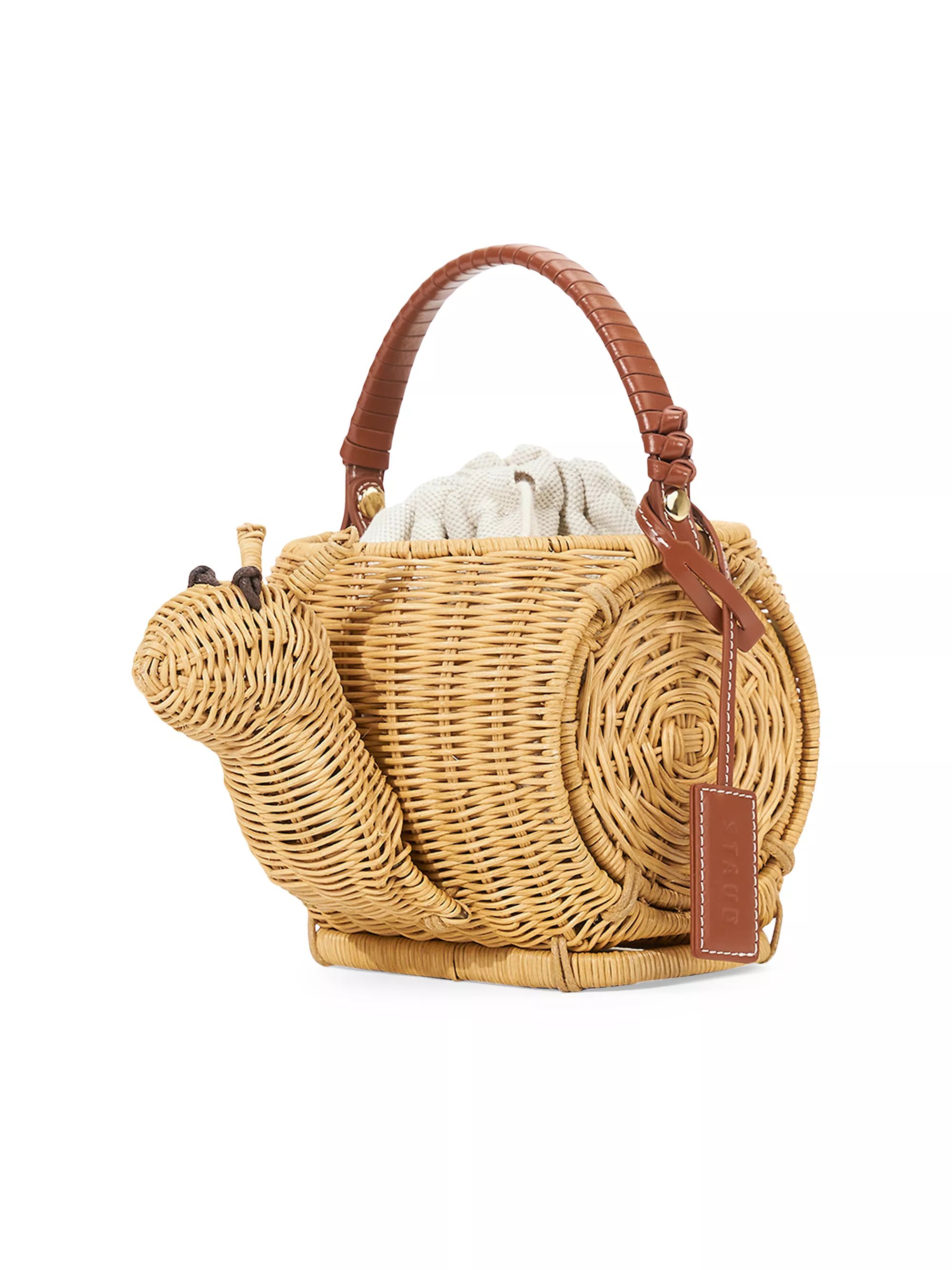 Escargot Wicker & Leather Basket Bag | Saks Fifth Avenue