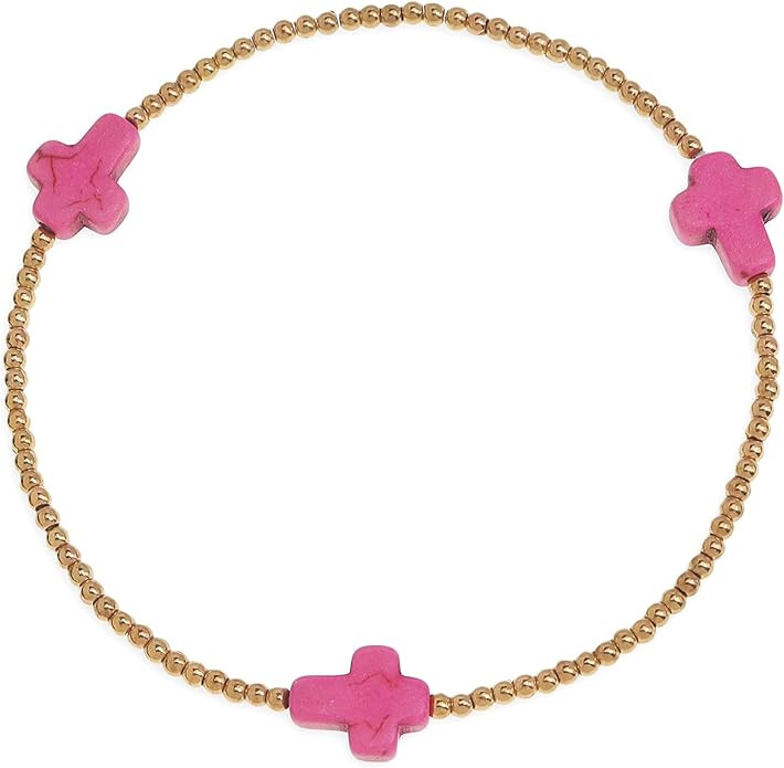 Gold beaded Pearl Heart Bracelets for Women, Cute Handmade Stackable Boho Beads Ball Friendship s... | Amazon (US)