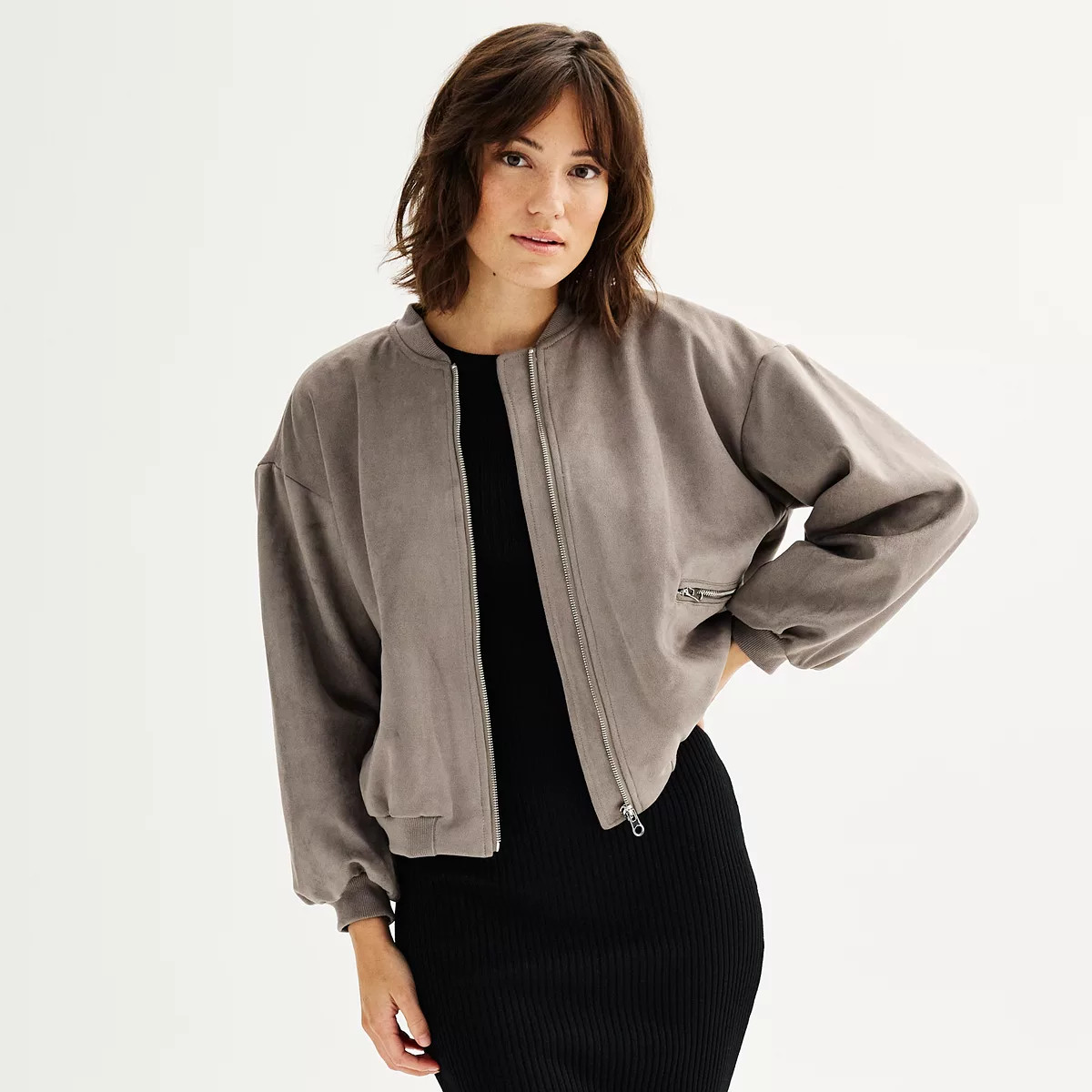 Women's Truth Faux Suede Bomber Jacket | Kohl's