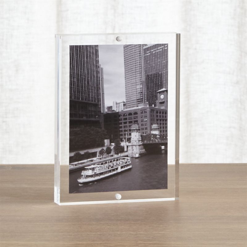 Acrylic 5x7 Block Picture Frame + Reviews | Crate and Barrel | Crate & Barrel