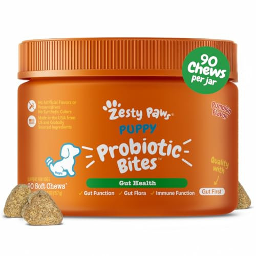 Zesty Paws Puppy Probiotics for Dogs - for Digestive Health, Gut Flora & Immune System Support - Dog Probiotics for Puppies with Bacillus subtilis & Pumpkin - 90 Count | Amazon (US)