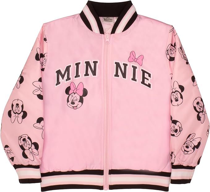 Disney Princesses Girls Bomber Jackets, Minnie Mouse, Lilo and Stitch, Little Mermaid and More Bo... | Amazon (US)