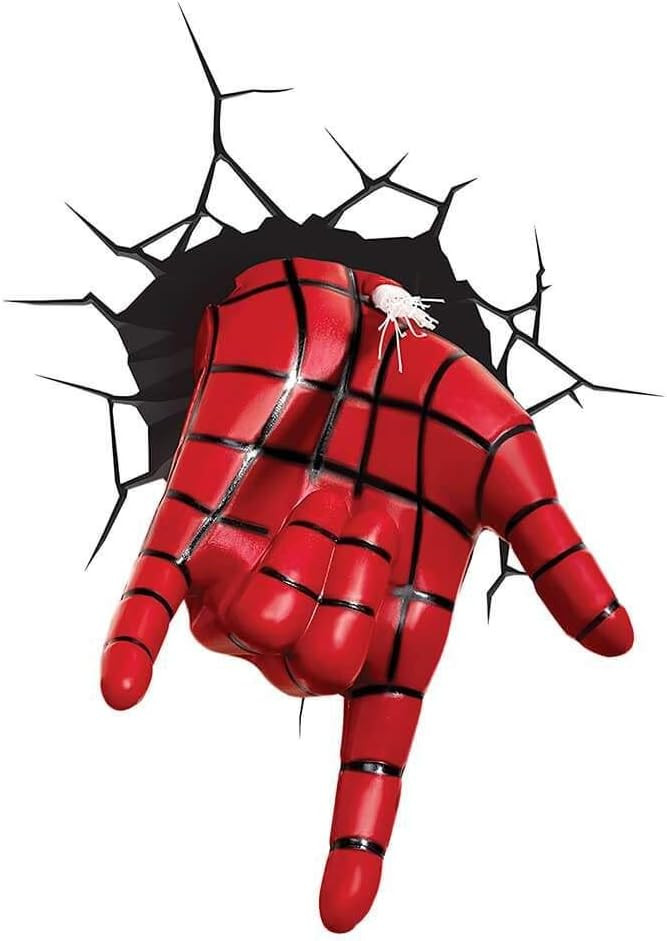 3D Light FX Marvel Spiderman Hand 3D Deco LED Wall Light , Red | Amazon (US)