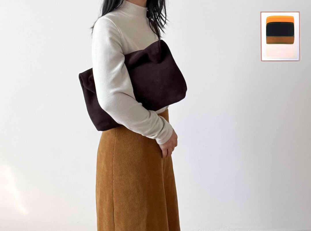 Suede Leather Rolled Top Clutch: Evening Bag Banquet Wedding Clutches Purse Rolled Down | Etsy (US)